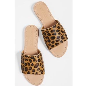 $166 Anthropologie Mystique Sandals Slides in Leopard Pony Hair sz 9